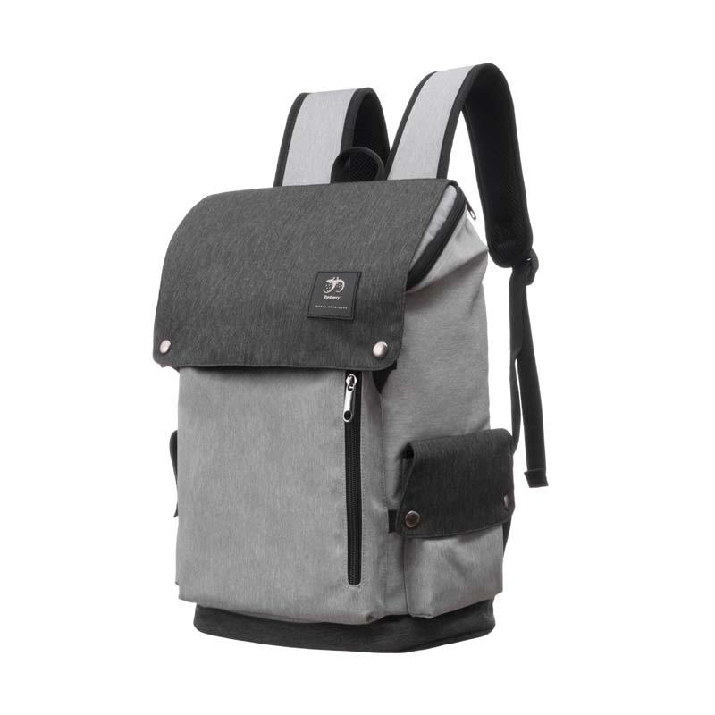 Gray-Accent Top-Flap Backpack