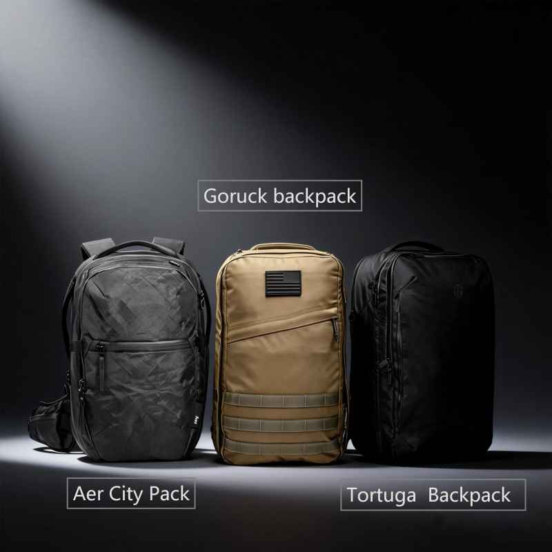 תרמיל Aer City Pack, תרמיל Goruck, תרמיל נסיעות Tortuga, השוואה בין שלושה תרמילי גב מובילים לחוץ: ניתוח היצרן והמלצות שימוש