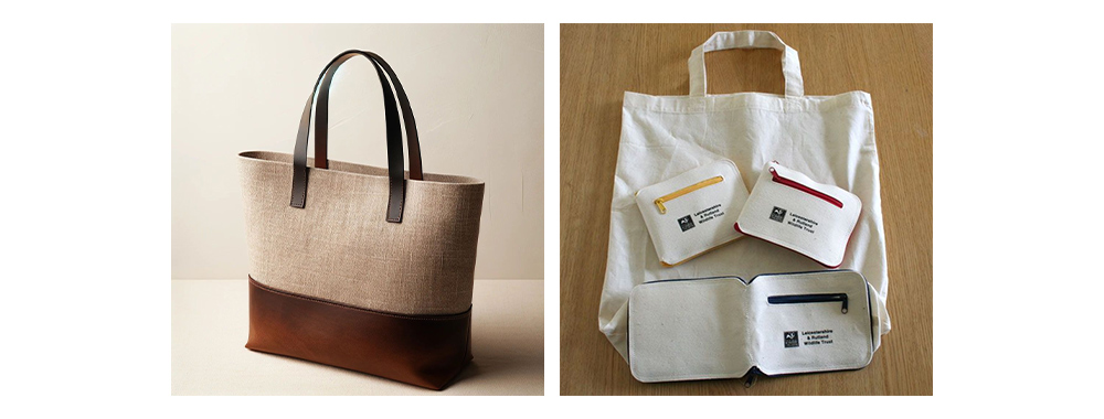 Canvas patchwork leather style&foldable canvas bag style display