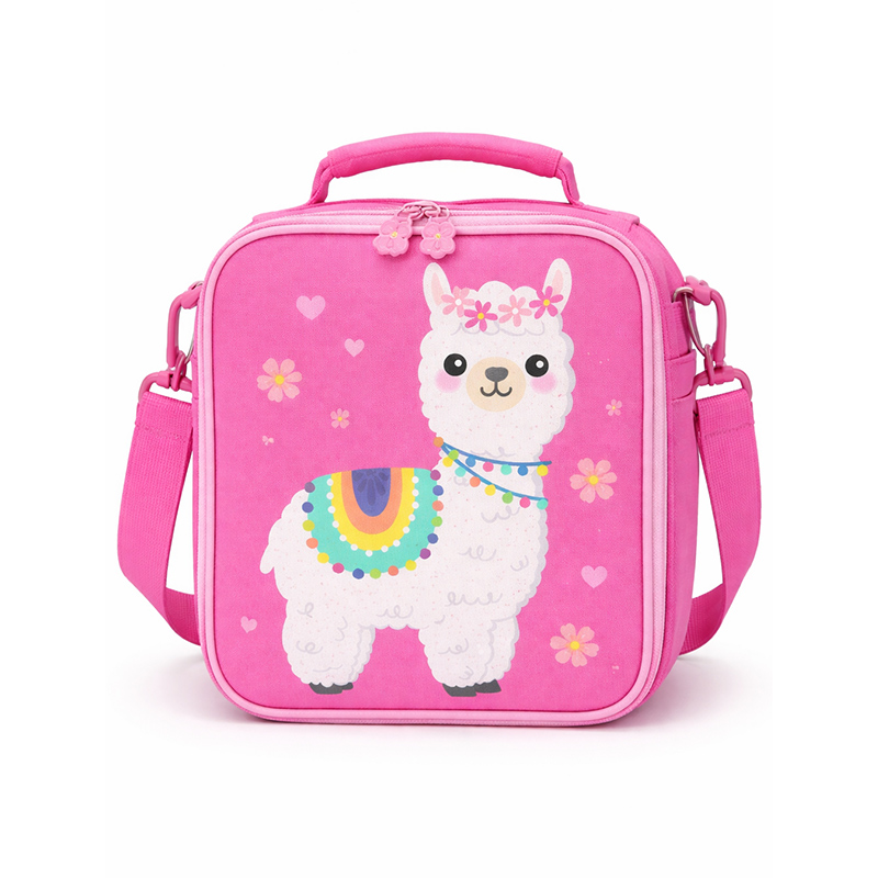 pink alpaca kids lunch bag