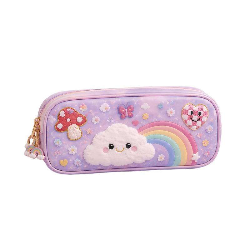 whimsical rainbow cloud kids pencil case