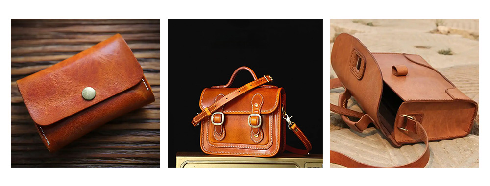 Suitable bag styles made of vegetable tanned leather