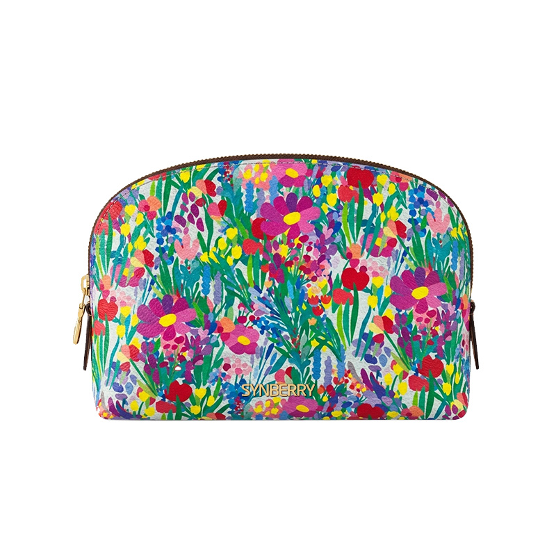 Custom PU Cosmetic Bag with Floral Print