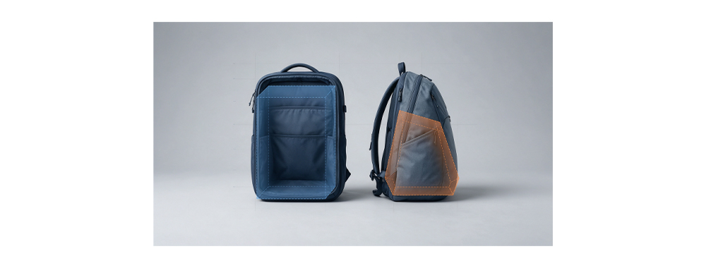 backpack regular vs irregular shape capacity compare